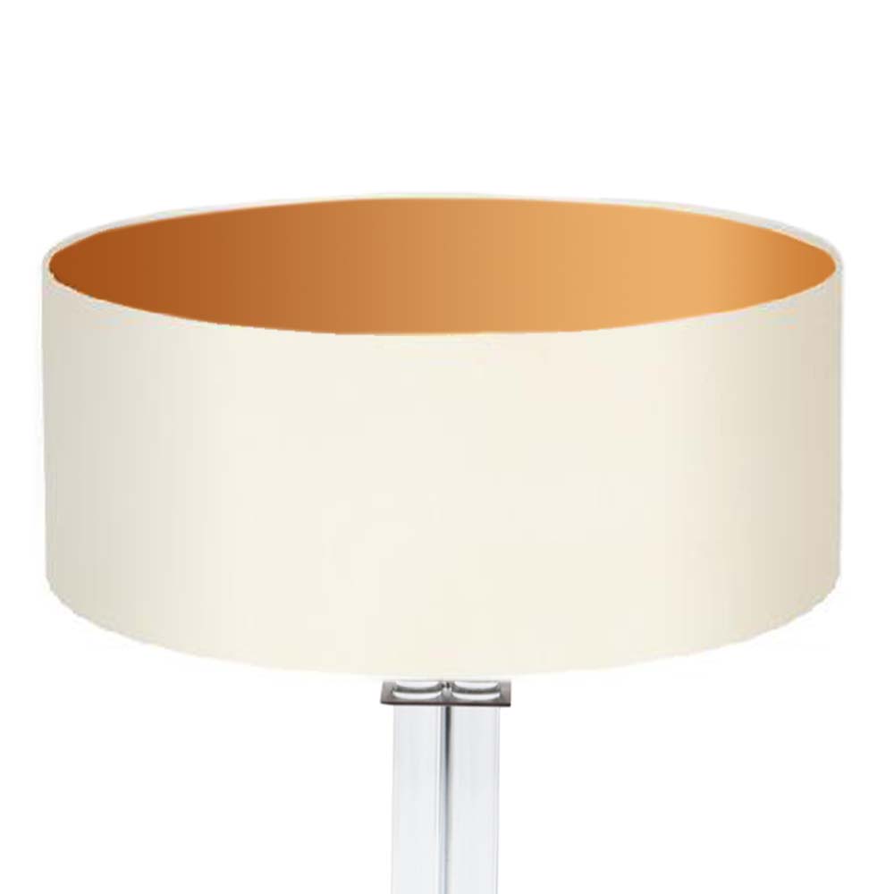 Lampenschirm weiß/gold rund 50 x 20 cm Online Shop direkt