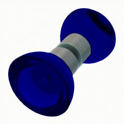 Griff Duschtür blau 40mm Set 