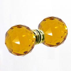 Glastürgriffe Messing topas 60mm Set 