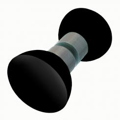 Duschtürgriffe schwarz 40mm Set 