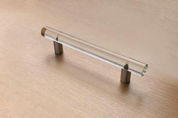 Möbelgriffe Edelstahl Glas 180mm 