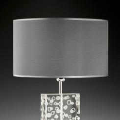 Lampenschirm grau rund 40 x 20 cm Seide 