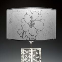 Lampenschirm grau transparent 40 x 20 cm Blumendekor 