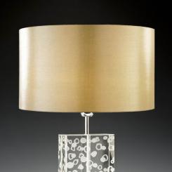 Lampenschirm gold rund 40 x 20 cm Seide 