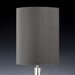 Lampenschirm grau Seide rund 20 x 30 cm 