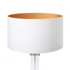 Lampenschirm weiß gold rund 40 x 20 cm 