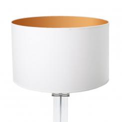 Lampenschirm weiß/gold rund 35 x 20 cm 