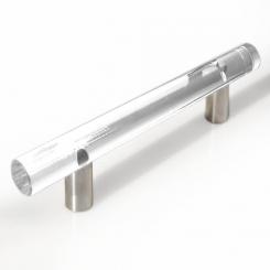 Möbelgriff Edelstahl Glas 136mm 