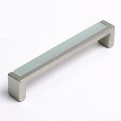 Möbelgriff mit Glas hell blau 136mm 