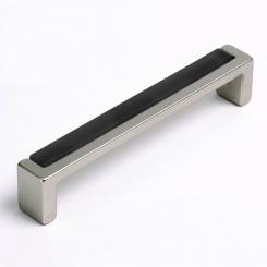 Möbelgriff mit Glas schwarz 136mm 