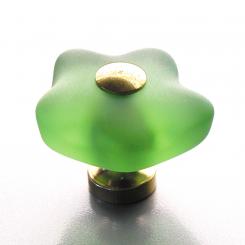 Möbelknauf Blume hell grün 36mm 