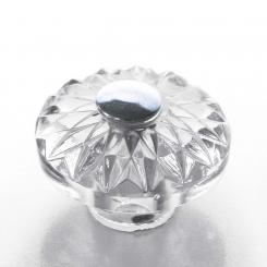 Möbelknopf Glas Chrom 35mm 