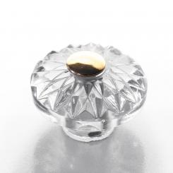 Möbelknopf Glas Messing 30mm 