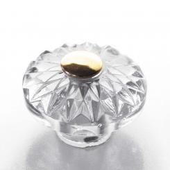 Möbelknopf Glas Messing 35mm 