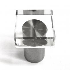 Möbelgriff Edelstahl Glas 20mm 
