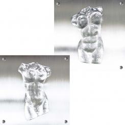 WC Schilderset - Torso Mann Frau Set mit Bohrung 