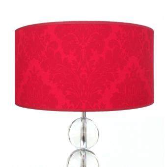 Lampenschirm rot gemustert rund 40 x 20 cm 