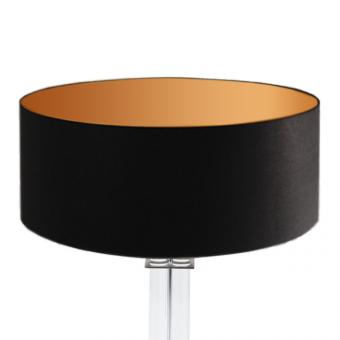 Lampenschirm schwarz/gold rund 50 x 20 cm 