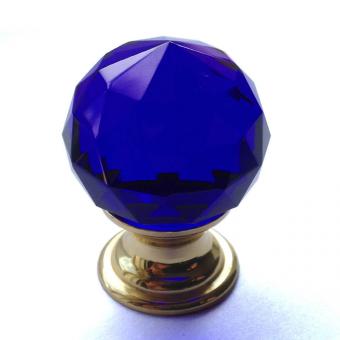 Möbelknopf Kristall blau 30mm 