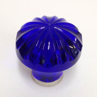 Möbelknopf blau 36mm gerippt 