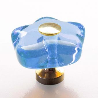 Möbelknopf Blume blau 36mm 