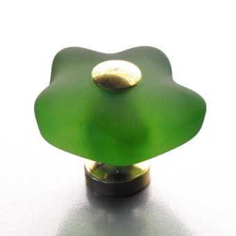Möbelknauf Blume grün 36mm 