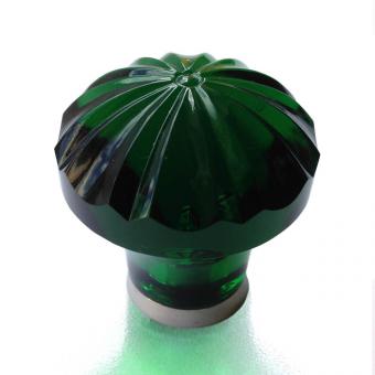 Möbelknopf smaragd grün 36mm gerippt 