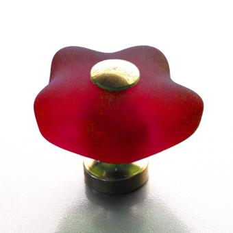 Möbelknauf Blume rot 36mm 