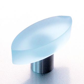 Design Möbelknopf wasser blau 40mm oval 